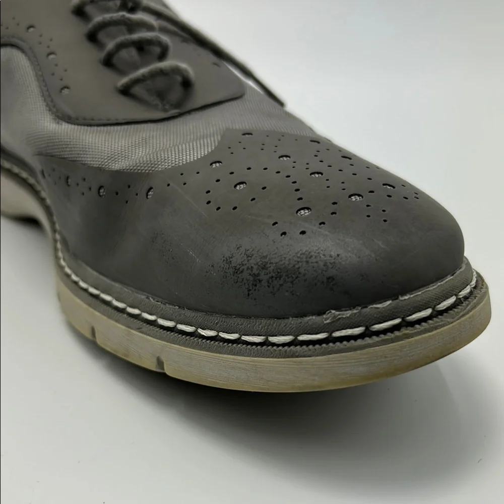 Stacy Adams Gray Oxford Dress Shoes Men's  Brogue Detailing Leather  9.5 M
